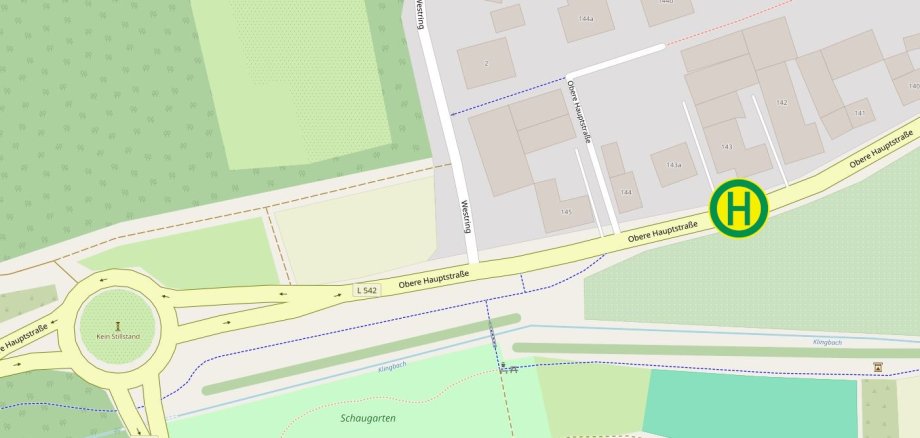 Karte mit Markierung der neuen Haltestelle in Herxheim.