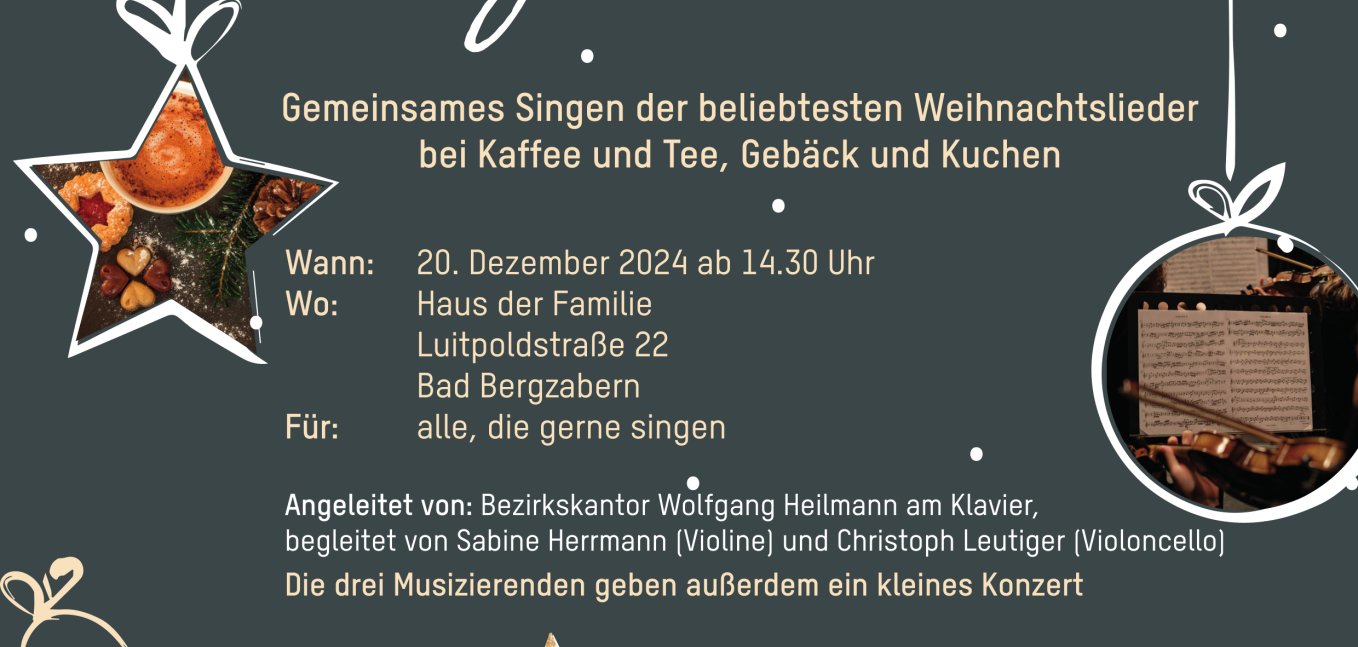 Plakat Gemeinsames Singen im Haus der Familie.