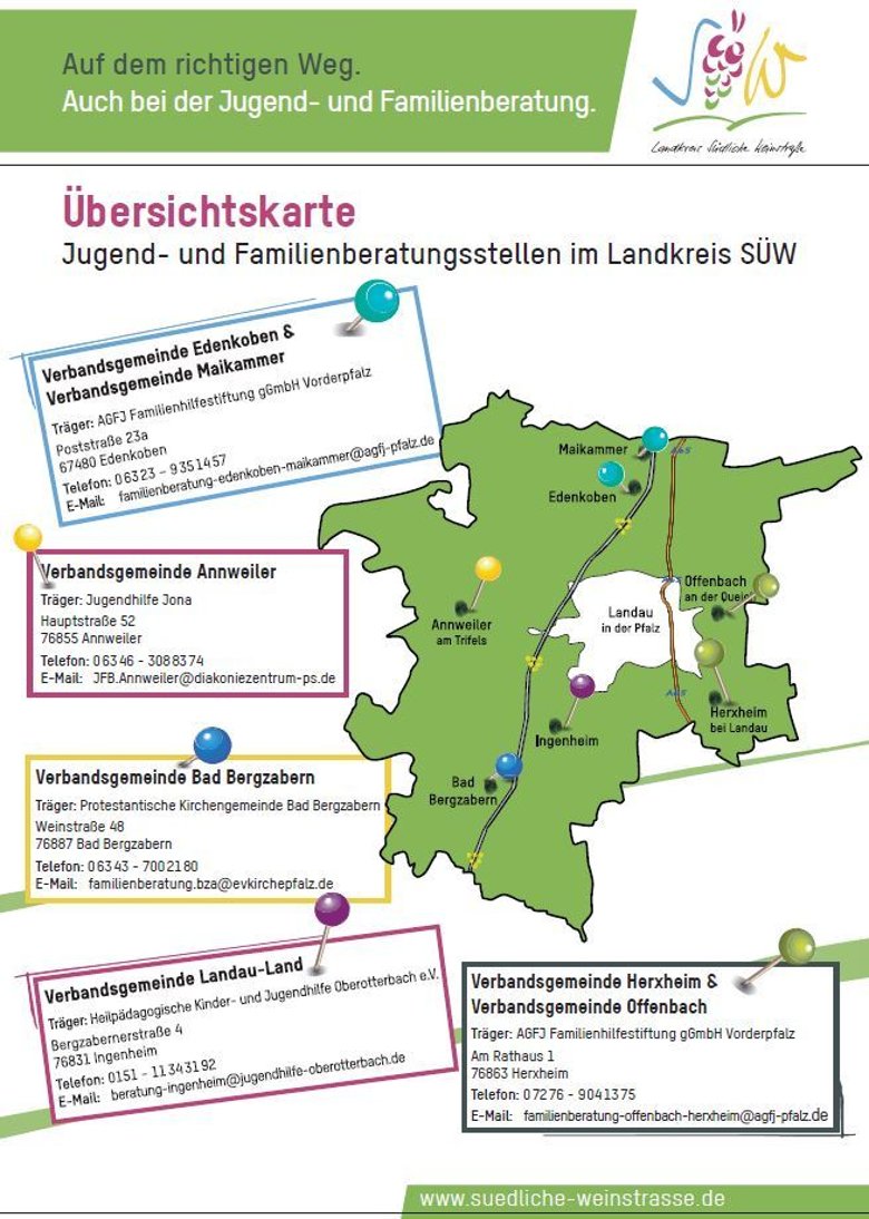 Karte mit markierten Orten.