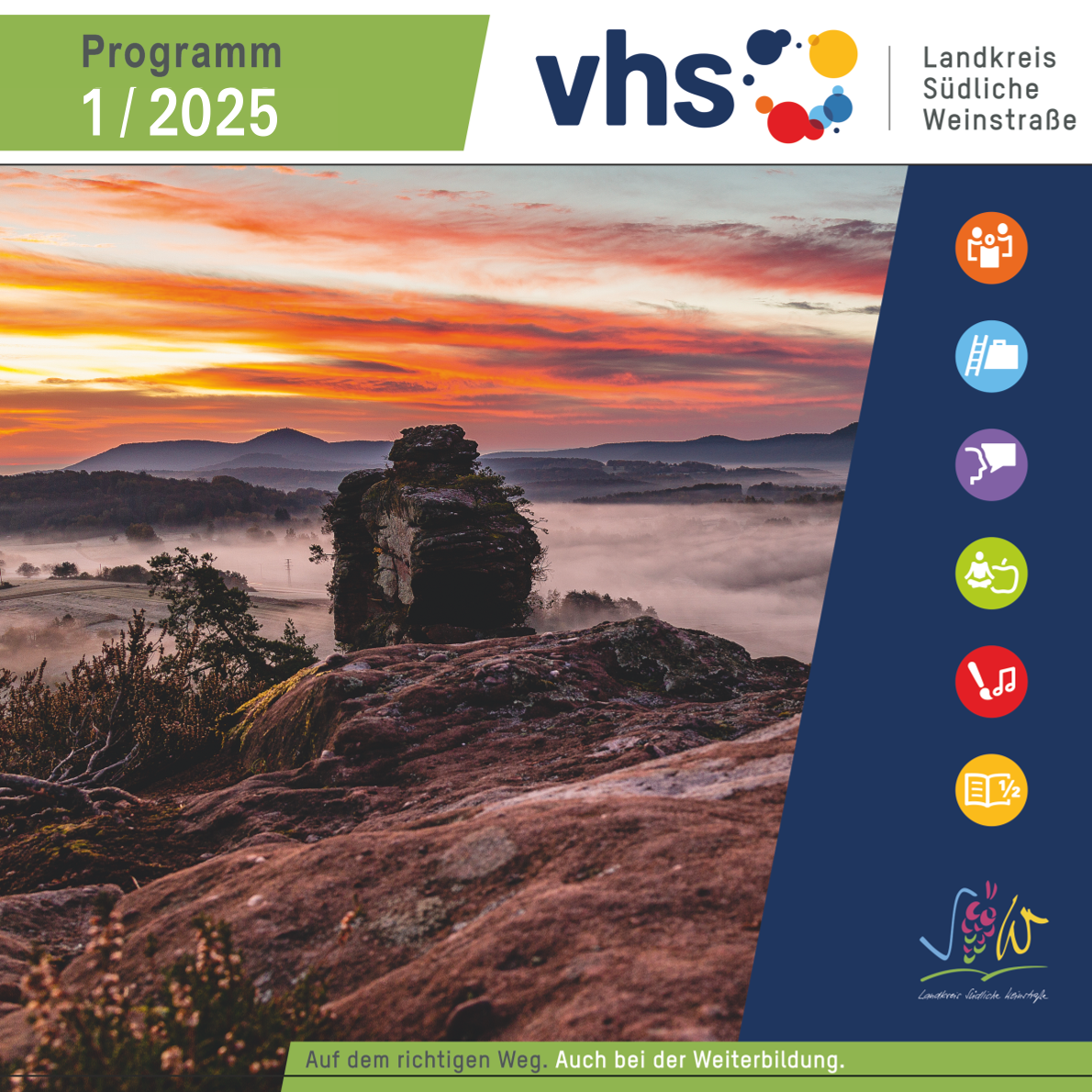 Titelseite des neuen Programmheftes der Kreisvolkshochschule. 