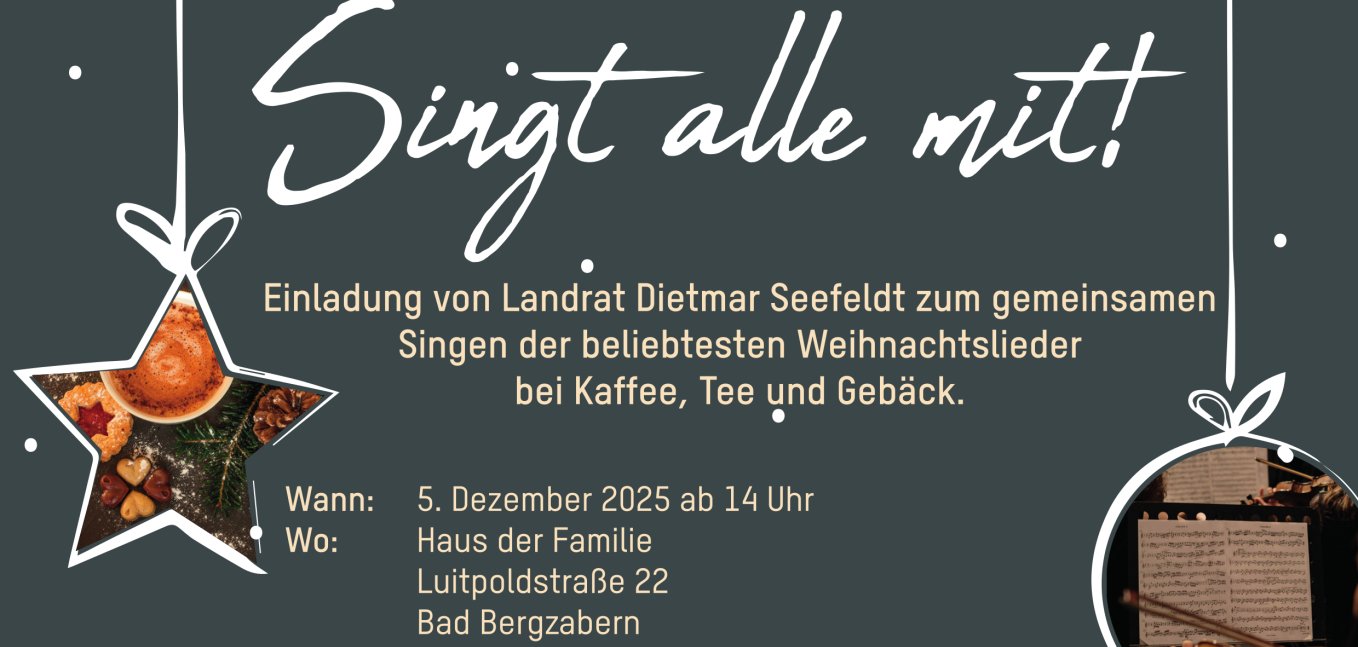 Plakat Gemeinsames Singen im Haus der Familie.