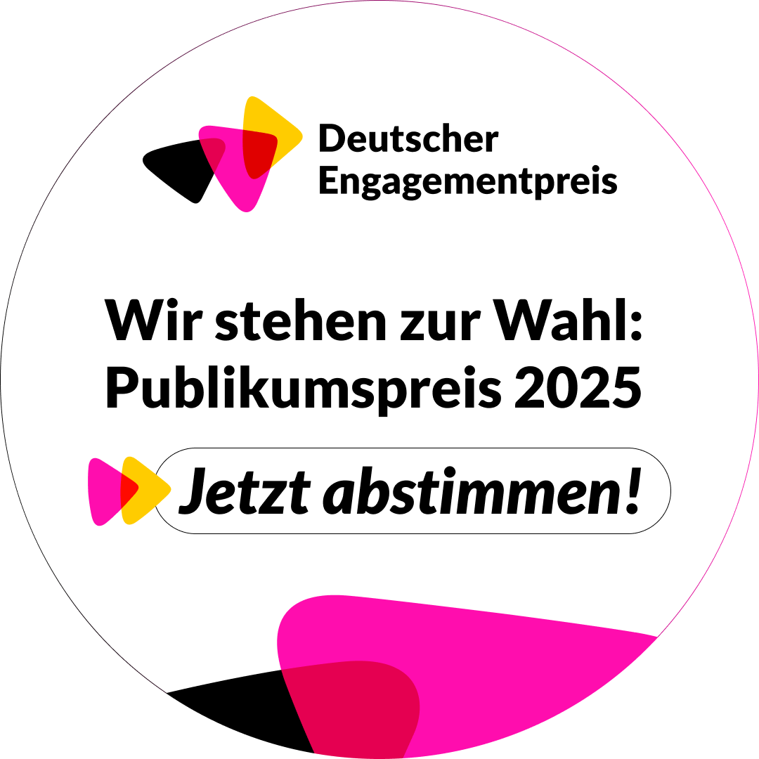 Grafikelement, dass zur Abstimmung im Rahmen des Publikumspreises des Deutschen Engagementpreises wirbt.