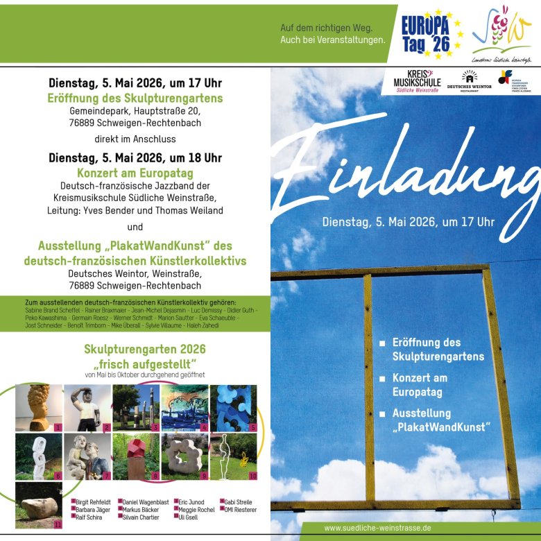 Einladungskarte zum Konzert Europatag.