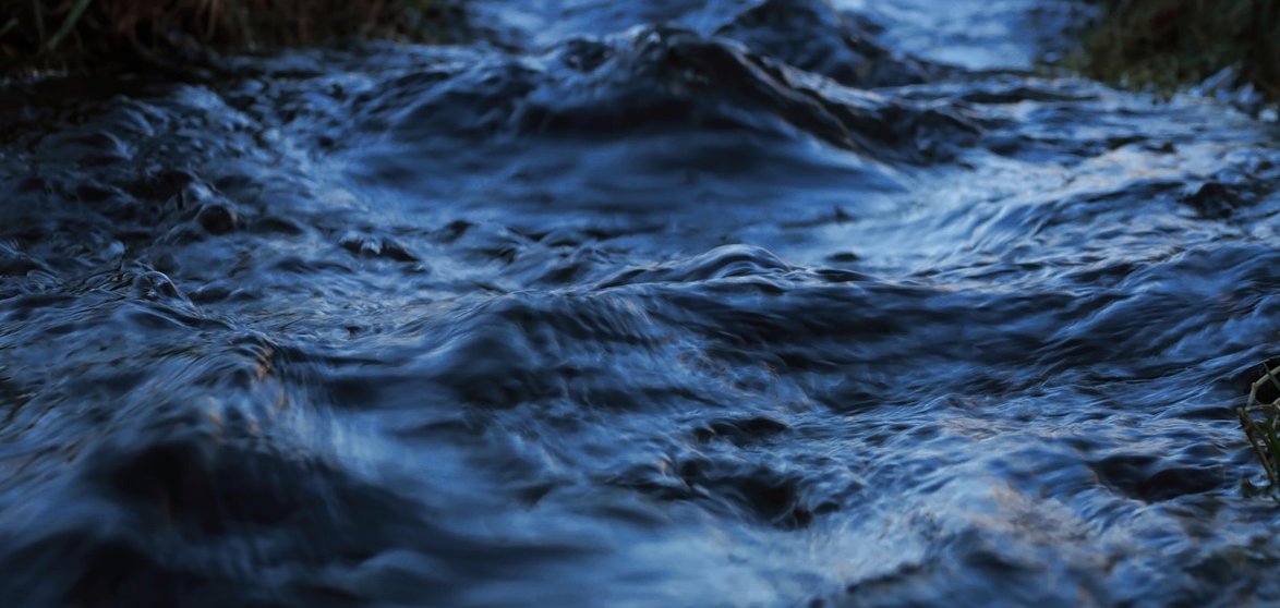 Nahaufnahme eines Bachlaufs.