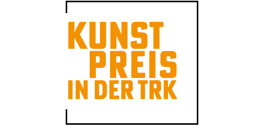 Schriftzug "Kunst Preis in der TRK" in orange.
