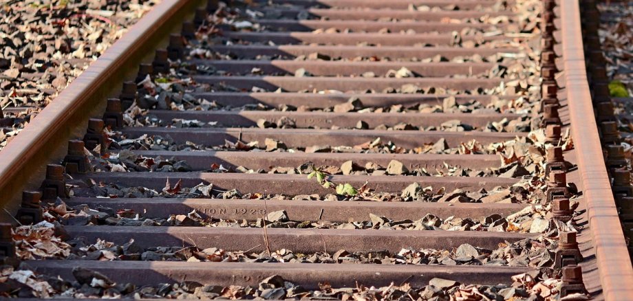 Reaktivierung der Bahnstrecke zwischen Landau und Germersheim wird vorbereitet. Symbolfoto: Pixabay Nahaufnahme von Schienen auf Schotter.