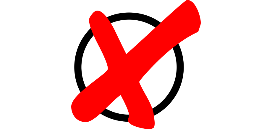 Eine Grafik zeigt einen schwarzen Kreis, in den ein rotes Kreuz gesetzt wurde.